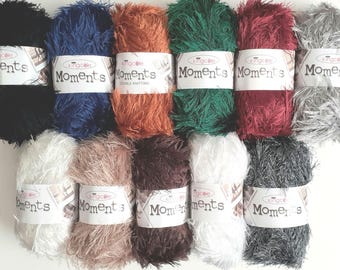 King Cole Moments DK, Double Knitting Eyelash Yarn, 50g Ball, Various Colours