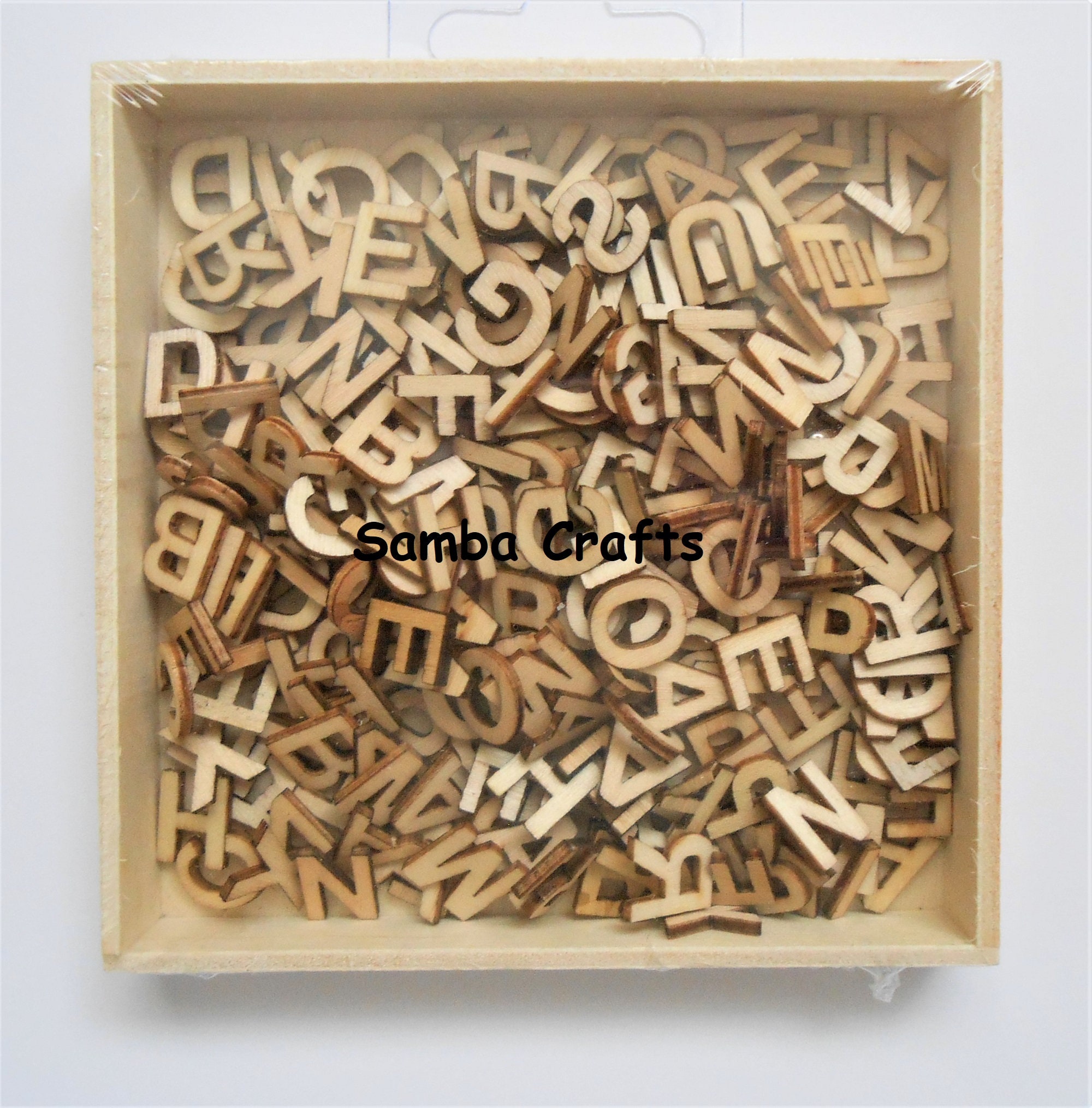 Small Wooden Letters Initials, Approx 190 Pieces, Natural or White