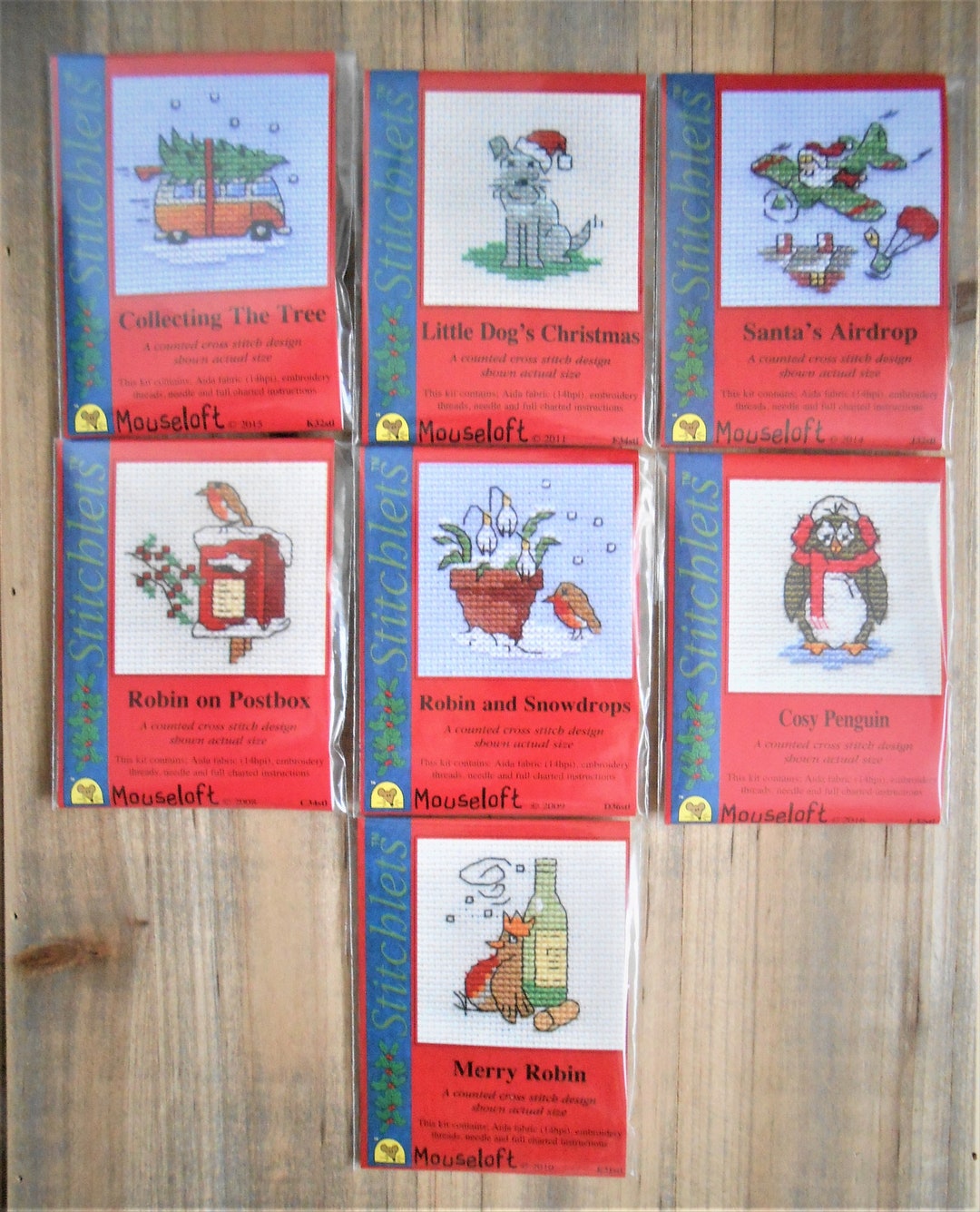 Small Cross Stitch Christmas Card Kit Various Designs Card Etsy UK