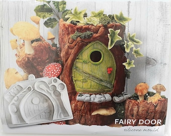 Fairy Door Silicone Mould, Woodland Fantasy Cookies Cupcake Cake Party Decoration, Sugar Paste Fondant Marzipan Modelling Clay, Crafts