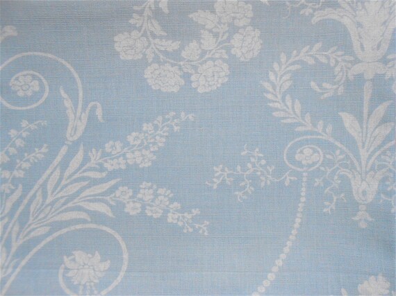 Laura Ashley Fabric Josette Duck Egg Printed Linen Cotton Etsy