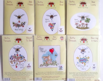 Bee Cross Stitch Card Making Kit - Various Options, Sewing Needlework Embroidery