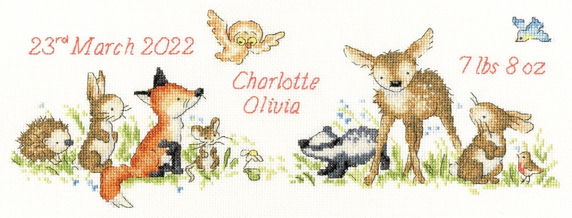 New Baby Cross Stitch Kit, Jungle Welcome, Boy or Girl Birth Sampler, Cute  Baby Animals, Sewing Needlework Embroidery Gift, Baby Shower