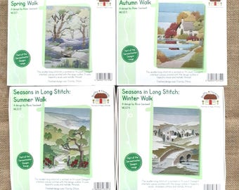 Seasons in Long Stitch Kit: Walk, Spring Summer Autumn Winter, Bothy Threads Needlework