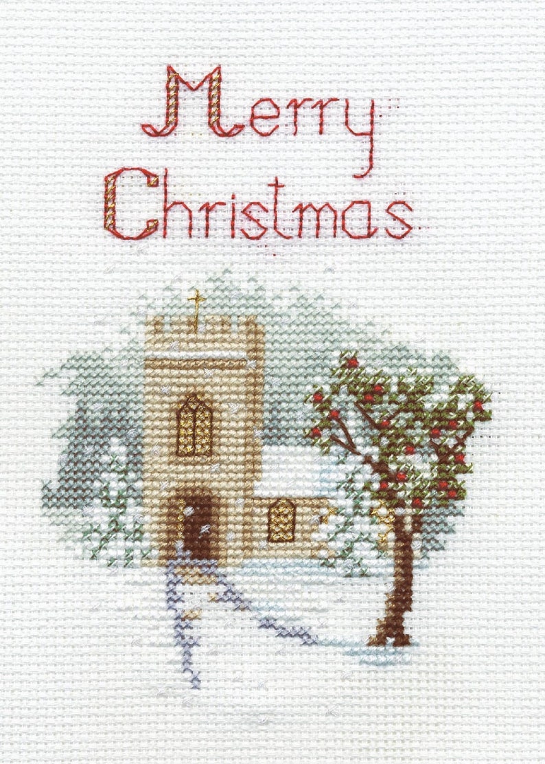 Cross Stitch Christmas Card Kit by Bothy Threads the Church Etsy UK