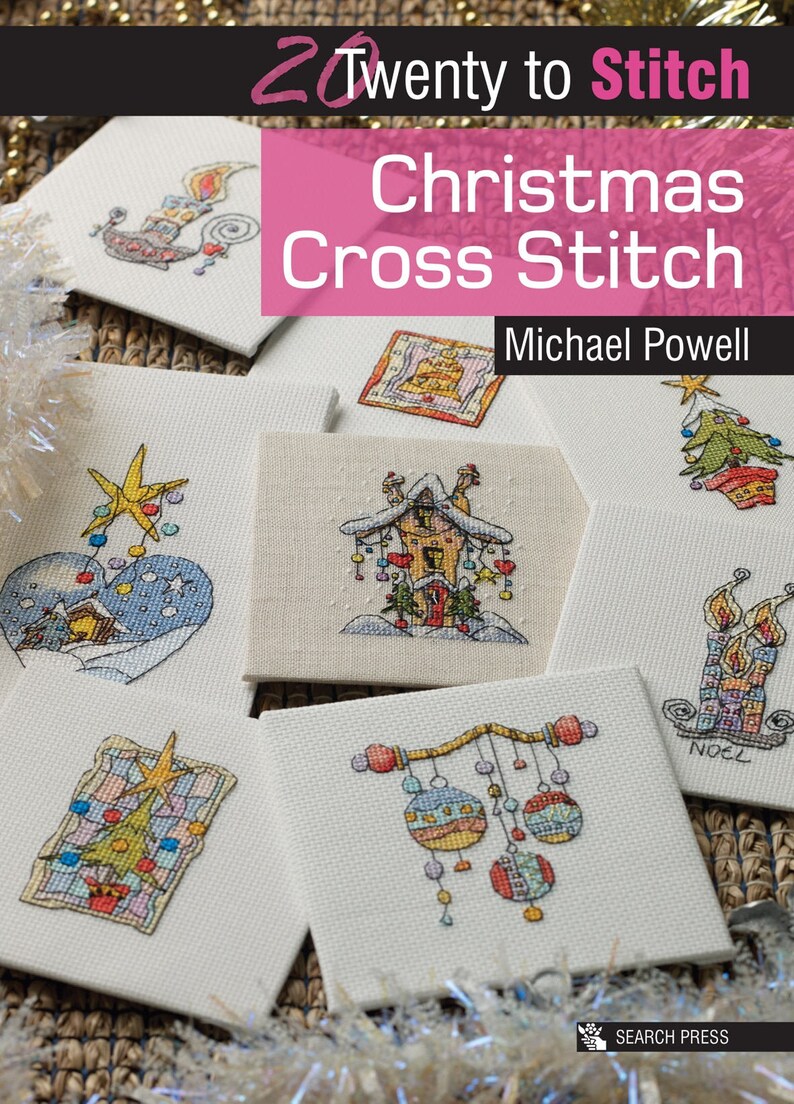 Christmas Cross Stitch Book by Michael Powell, 20 To Stitch Series, Sewing Embroidery Needlework Gift image 1