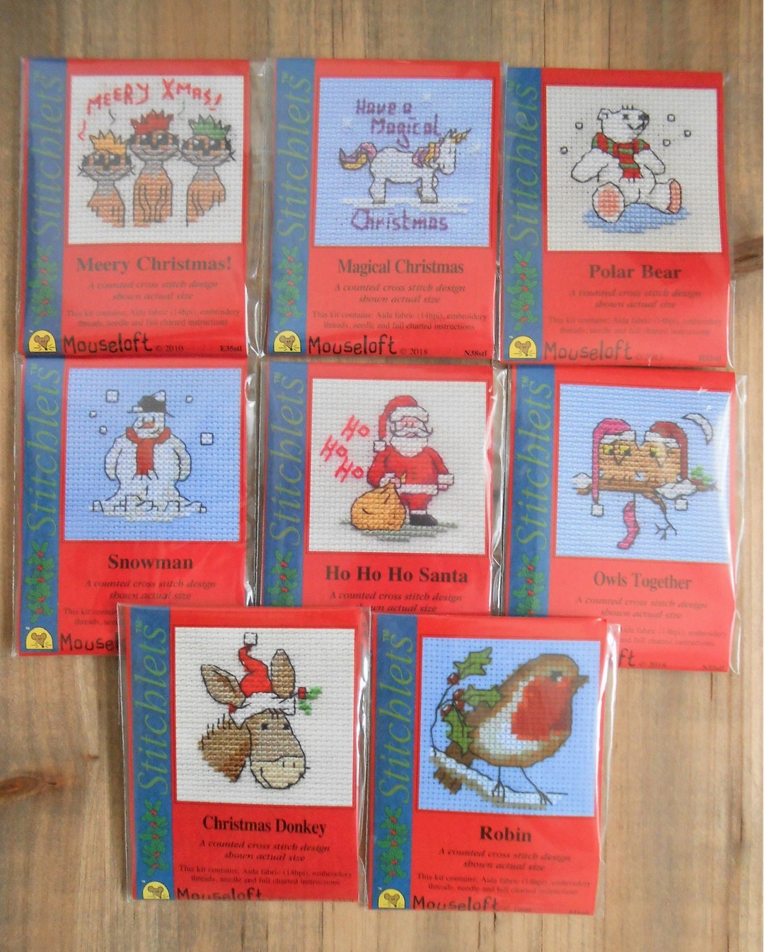 Small Cross Stitch Christmas Card Kit Various Designs Card Etsy UK