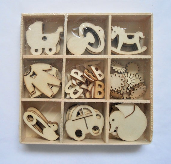 12 Painted Wooden Duck Shapes Adhesive Scrapbooking Embellishments /& Card Making