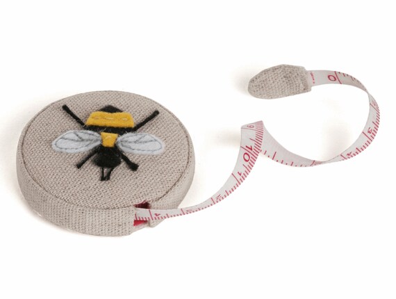 Tape Measure, Applique Bumble Bee, Novelty Retractable Measuring