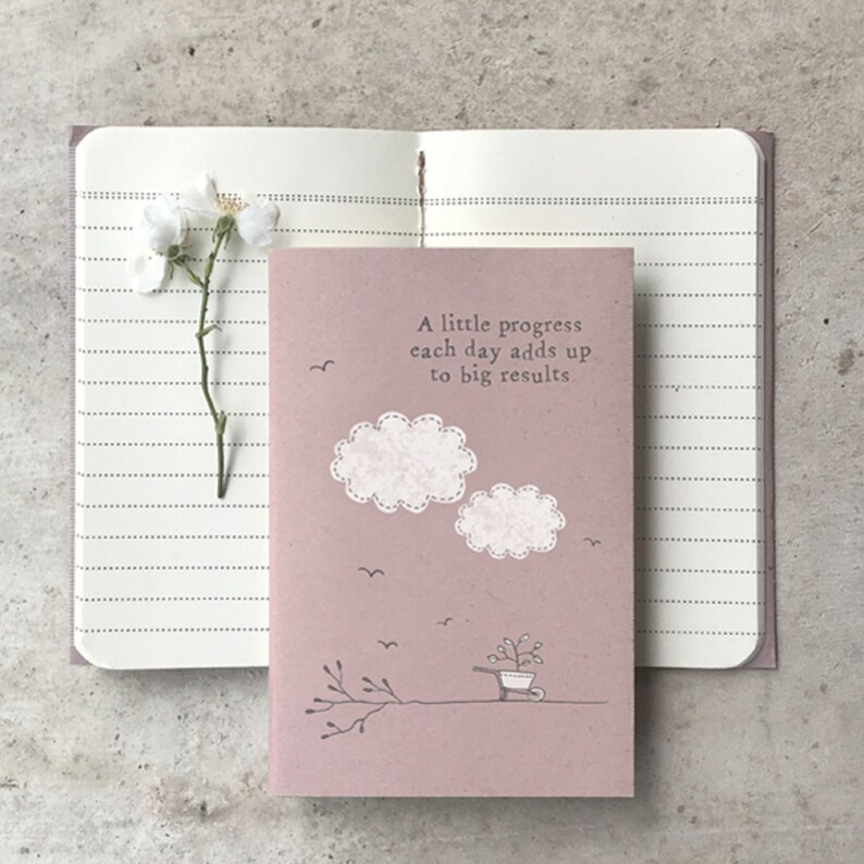 Small Slim Note Book Jotter - Personal Stationery - Various Designs A Little Progress