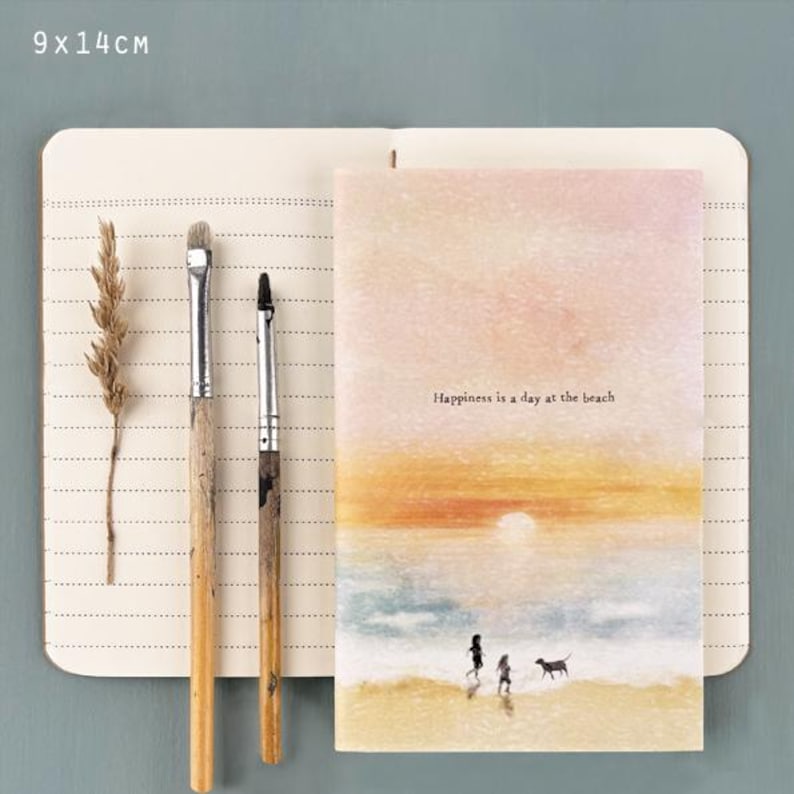 Small Slim Note Book Jotter - Personal Stationery - Various Designs Day At The Beach