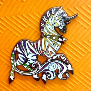 Rainbow Glitter Unicorn Enamel Pin
