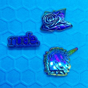 1&quot; Inch Rudicorn Rainbow Metal Anodized Metal Enamel Pins
