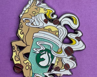 Coffee Bean Unicorn Enamel Pin