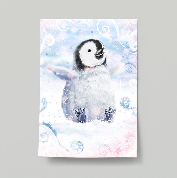 BD08 You Are So Loved Watercolour Penguin Nursery Kids Room Print Home Wall Art
