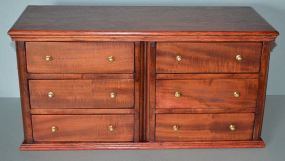 A Refurbished Old Mahogany Cabinet With Six Drawers Suit Etsy