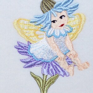 A New Machine Embroidered Hand Finished Birthday Card Fairy.Add A Christian Name. image 3