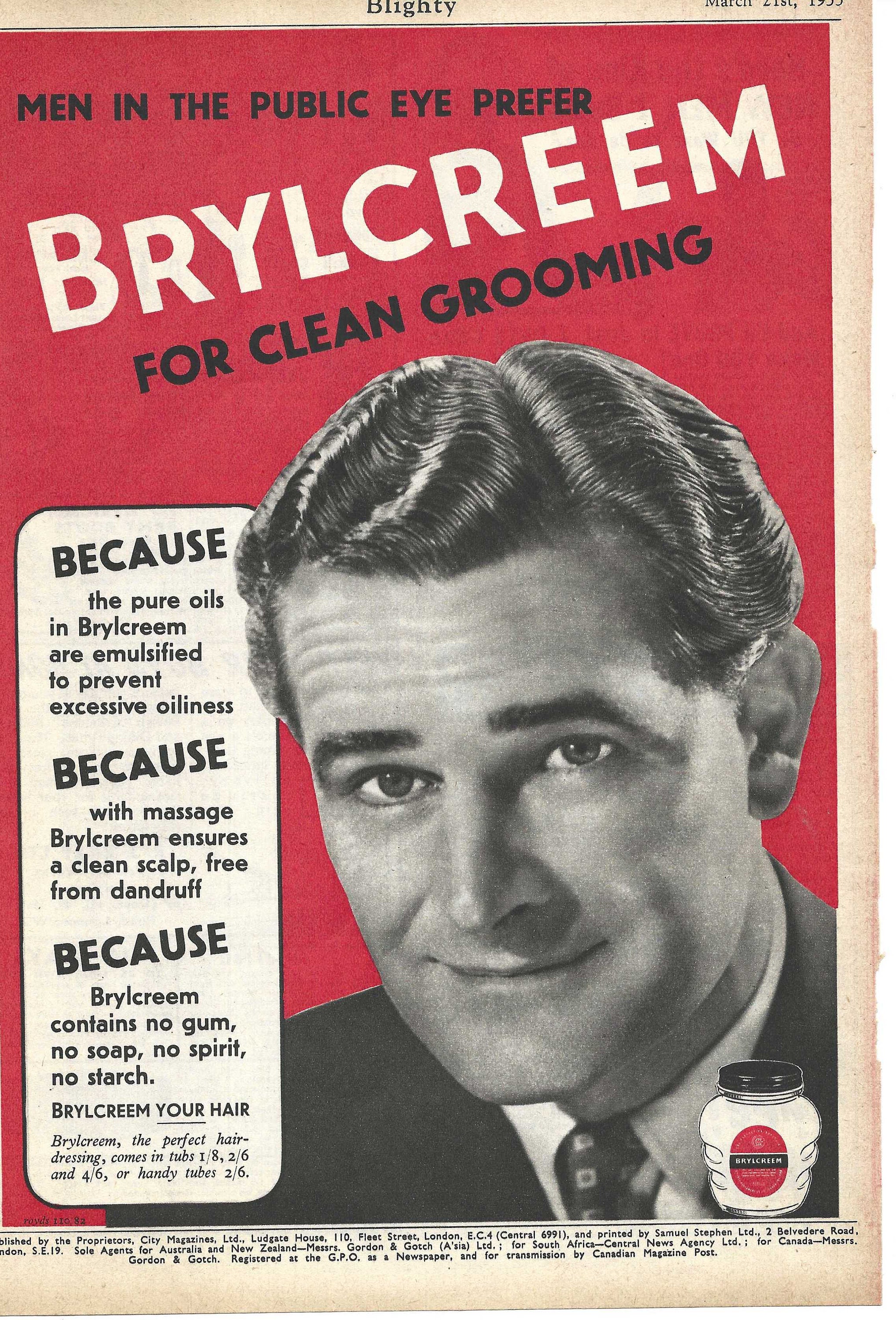 Vintage Advertisment Brylcream Hair Product .1953. - Etsy Vintage Advertisment Brylcream Hair Product .1953. - Etsy