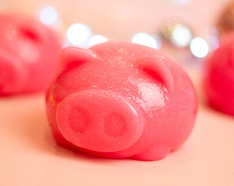 Jiggly Pig Jelly Soap - Gift Fun Artisan Handmade Vegan Scented Gift For Her Self Care Natural Bath Bubbles Foam Fun