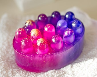 Berry Massage Soap - Vegan Natural Soap Glycerin Gift For Her Beauty Palm Oil Free Cruelty Free