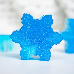 Snowflake Christmas Soap Bar Gift For Her Cute Vegan Moisturising Stocking Filler Handmade Natural Glycerin Scented Luxury Artisan Favours