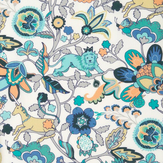 C 100/% Tela De Algodón Liberty Tana Lawn-Sonidos Del Mar