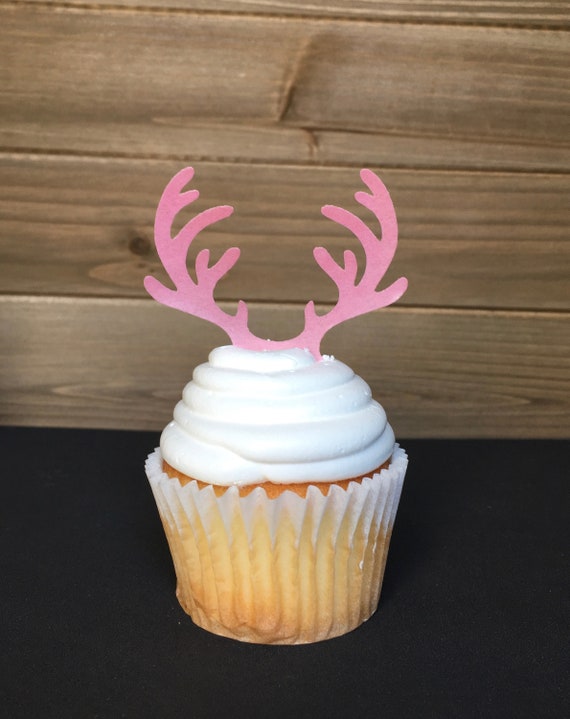 Baby Pink Blue Purple Mint Green Brown Grey Antlers Cupcake Etsy
