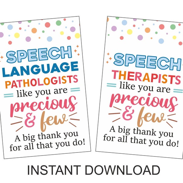 Speech Therapist gift tag printable / Speech Therapist gifts / Speech language pathologist gifts / SLP gifts / SLP tags / 2 DESIGNS  / pdf