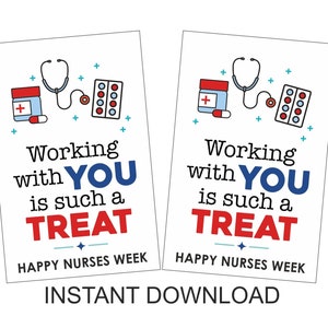 Nurse coworker tag printable / Nurses Week gift tags / Nurses Week tags for coworkers / Nurse Week tags for fellow nurses / PDF