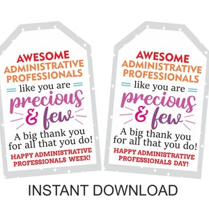 Administrative Professionals day gift tag printable / Administrative Professional day gifts tag / Administrative week tag / 2 DESIGNS / PDF