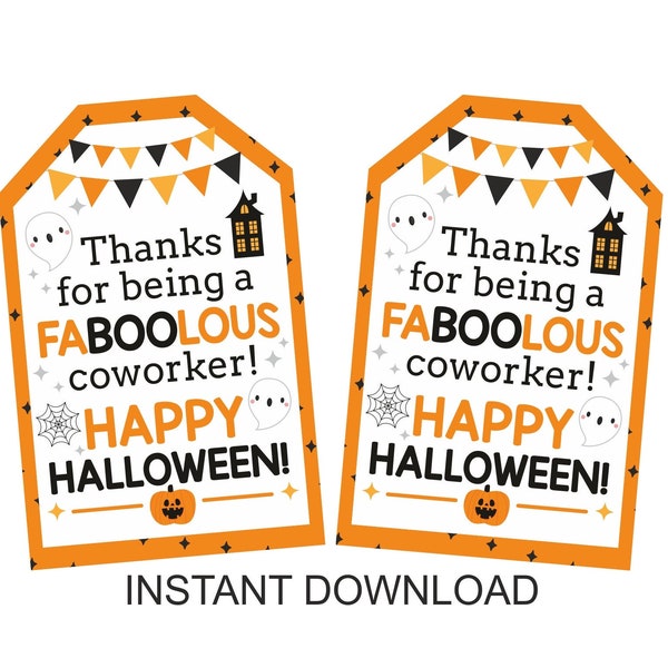 Halloween Coworker gift tag printable / Halloween appreciation tag printable / Halloween co worker gifts / Halloween appreciation gift tag