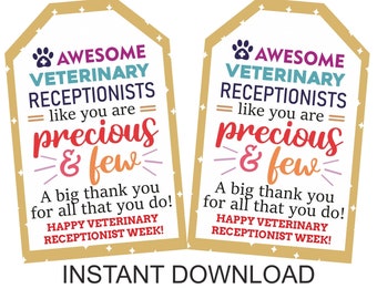 Veterinary Receptionist Week gift tag printable / Vet Receptionist Week gifts tag / Vet Receptionist gifts tag Vet Receptionist sticker PDF
