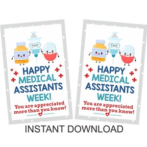 Happy Medical Assistant Week tags printable / Medical Assistants Week gift tags / Printable MA Week tag / Medical Assistant gifts / PDF