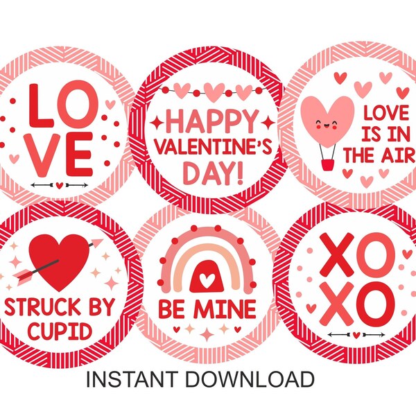 Printable Valentine Cupcake Toppers - Etsy