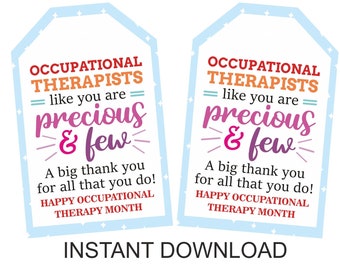 OT month gift tag printable / Occupational therapy Month tag / Occupational Therapy Month gifts / Occupational therapist gifts / PDF