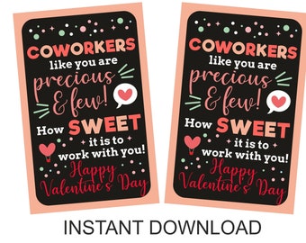 Valentine Coworker appreciation tags PDF