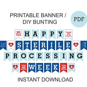 Sterile Processing week banner printable / Sterile Processing Week decor / SP week / SPD week banner / sterile processing appreciation / PDF