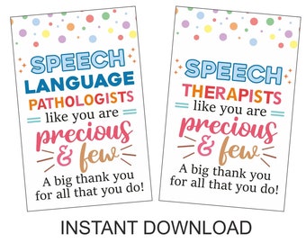 Speech Therapist gift tag printable / Speech Therapist gifts / Speech language pathologist gifts / SLP gifts / SLP tags / 2 DESIGNS  / pdf