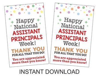 National Assistant Principals Week Gift tag printable / Assistant Principal gift / Assistant Principal appreciation gift /  PDF