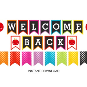 Welcome Back to School Banner Printable / Back to School Banner Printable / Welcome back banner / Classroom decor printable / PDF
