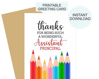Assistant Principal card printable / Assistant Principal gift / Assistant Principal appreciation card Assistant Principal thank you card PDF