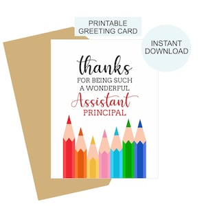 Afdrukbare kaart adjunct-directeur / cadeau adjunct-directeur / bedankkaart adjunct-directeur bedankkaart adjunct-directeur pdf