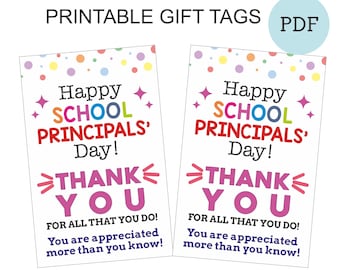 School principal day gift tags printable / Principal day tags / Principal appreciation gifts / Principal day gifts / Principal thank you tag