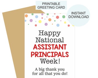 National Assistant Principals Week card printable / Assistant Principal gift / Assistant Principal card PDF