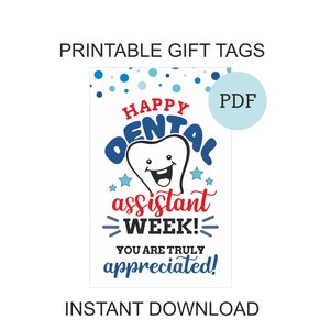 Etiquetas para presente da Semana do Assistente de Dentista 2024 para impressão / Presentes para Assistente de Dentista / Etiqueta para Assistente de Dentista / Etiqueta para presente de agradecimento ao Assistente de Dentista em PDF
