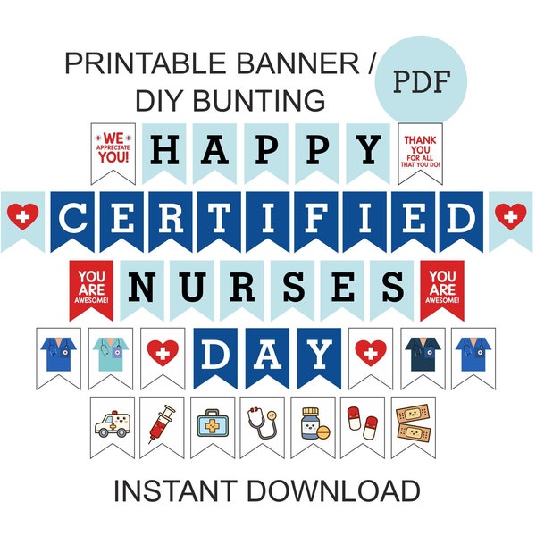 Certified Nurses Day banner printable / Certified Nurse Day banner / Certified Nurses day decor / Certified Nurse gift / Certified nurse PDF