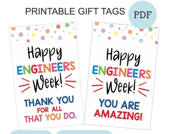 Engineers Week tags printable / Engineers Week gift tags / Engineer week thank you tags / Engineer gift tag / Engineers week tag / 2 DESIGNS