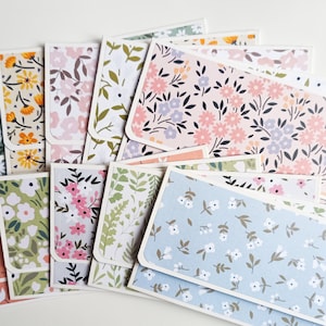 10 Blumen Umschläge / Blumen Geldumschlag / Blumen Geldumschlag / Handgemachte Frühlingsumschläge / Geschenkumschläge / Geldscheinhalter