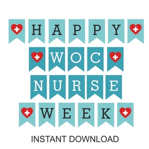 Banner imprimible de la Semana de la Enfermera WOC / Banner de la Feliz Semana de la Enfermera WOC / Banner de la Semana de Agradecimiento a la Enfermera WOC / Regalo para enfermera WOC / Decoración de enfermera WOC en PDF