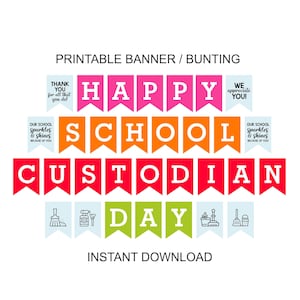 Schulversorger Tag Banner zum Ausdrucken / Schulversander Wertschätzung / Schulbetreuer Geschenk Schulbetreuer Tag Geschenkanhänger PDF zum Ausdrucken